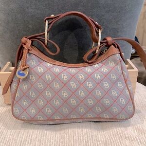 Dooney & Bourke Classic Hobo red, white, Blue, Canvas and Leather Purse